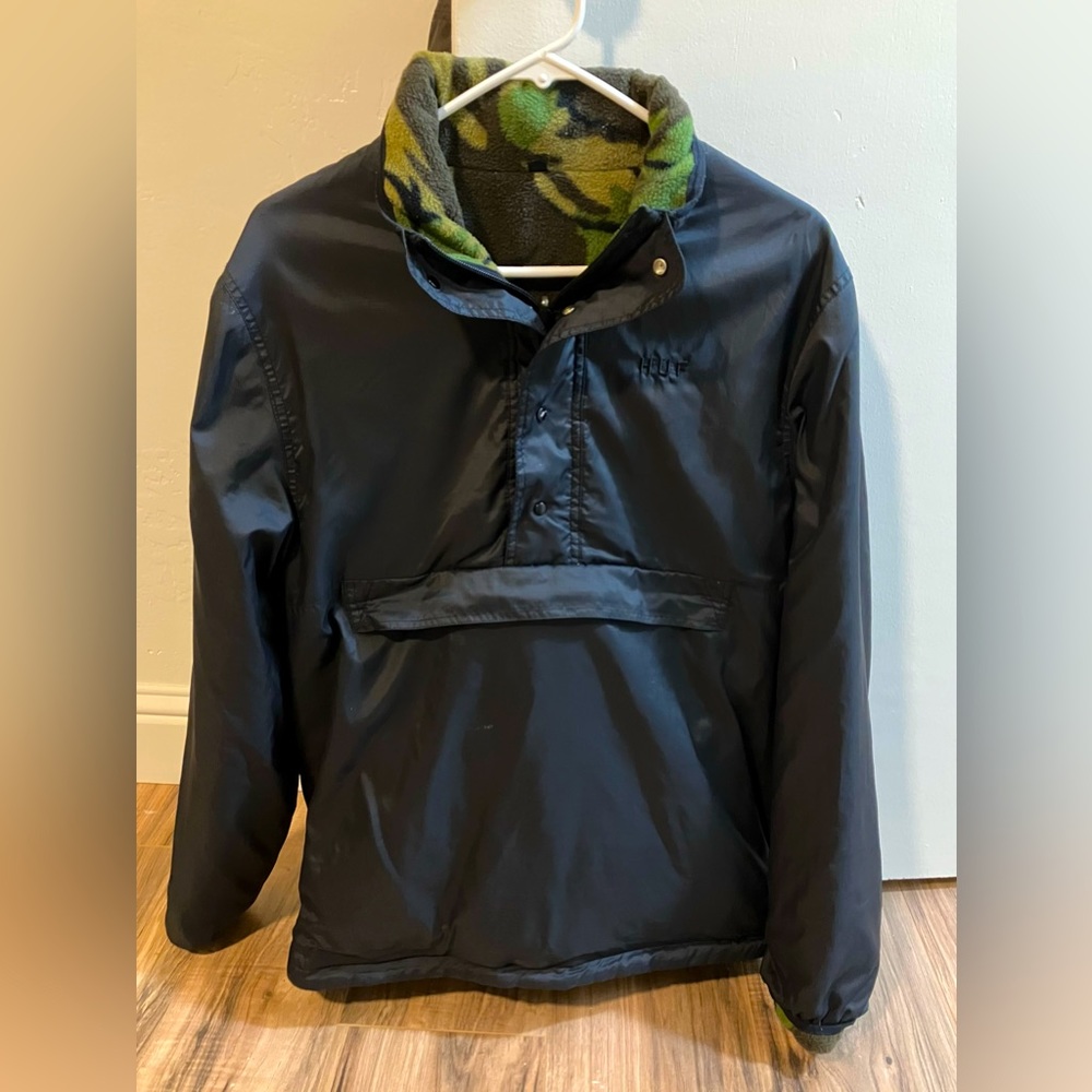 HUF Reversible Jacket/Fleece Black/Camo Medium